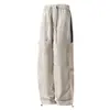 Jeans com Design Tie-Dye Americano Masculino Primavera Vibe High Street Calças Lavadas Desgastadas Sujas Perna Larga Reta