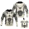 Moda Primavera e Outono Quente Transfronteiriça Suéter 3D Masculino Guerreiro Viking Estampado Moda de Rua Moletom Clássico