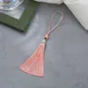 Borla de Cuentas Linglong de 8 cm Nudo Chino de Poliéster Colgante para Disfraz Hanfu Colgante de Metal Marcador de Libros Colgante Pequeño