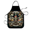 Delantal Impermeable Transfronterizo Amazon Personalizado Creativo Calavera de Diablo Estampado Delantal Anti-Manchas para Barbacoa al Aire Libre