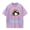Nova Camiseta Vintage de Algodão Pesado Lavável Camiseta Americana Solta Estampada Manga Curta Naruto Moda Nacional
