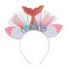 Diadema de malla de sirena colorida, gran oferta transfronteriza, diadema de sirena con forma de estrella de mar para fiestas infantiles, horquilla de princesa