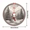 Saia de Árvore de Natal Transfronteiriça Novo Desenho Homem de Gengibre Impressão Digital Decorações de Natal Saia de Árvore Criativa Atacado