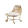 Taburete Giratorio de Acrílico Alemán con Ruedas Silenciosas para Uso en Casa, Taburete Pequeño con Respaldo, Taburete para Niños, Taburete para Cambiarse los Zapatos