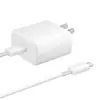 Cable de carga súper rápido transfronterizo Cargador ultra rápido de 25 W Estándar Europeo Juego de cargador Estándar del Reino Unido Adecuado para Samsung 25W Estándar de EE. UU.