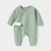 Mameluco para Bebé Ropa para Recién Nacidos Primavera y Otoño Clase A Algodón Puro Mono Unisex Capa Base para Bebé Ropa de Dormir Protectora para el Vientre