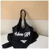 Bolsa de mano tipo tote de estilo coreano, minimalista, con estampado de letras y lunares para mujer, nueva colección 2026, gran capacidad, bolso de hombro, casual y adecuado para ir al trabajo