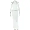 Vestido de festa feminino novo e elegante, cor sólida, estilo europeu e americano, com decote nas costas, saia justa ao corpo, gola halter, estilo socialite de alta qualidade, vestido versátil e moderno