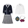 Uniforme escolar primário roupa de primavera e outono conjunto estilo britânico jardim de infância uniforme de jardim uniforme de classe performance infantil coro