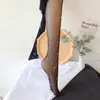 Medias Blancas Lechosas Dulces Florales Estilo Japonés Ultra Delgadas para Mujer, Calcetines de Pierna Transparentes Sexys Negros Jacquard de Verano
