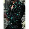 Camisa con estampado 3D para hombre, nueva, europea y americana, de moda, fresca, cárdigan de manga larga, top