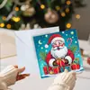 Tarjetas de Felicitación Navideñas Populares Transfronterizas Multiserie Hechas a Mano con Diamantes Juego de 9 Piezas con Sobres Pegatina de Diamante Dibujos Animados Juego de 6 Piezas