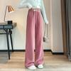 Pantalones de Pierna Ancha Blanco Cremoso para Mujer Primavera y Otoño Delgados Pequeños Sueltos de Pierna Recta Cintura Alta Dape 2025 Pantalones Casuales de Otoño