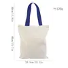 Bolsa de Lona Branca Lisa Bolsa Tote Colorida Pintada à Mão DIY Bolsa de Lona de Grande Capacidade Logo Personalizado