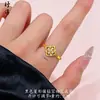 Mismo estilo que la tienda de oro serie Wanxiang oro arena flor Baoxiang collar pendientes pulsera mujeres conjunto estilo chino conjunto Wanxiang Gengxin