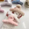 Pinza de Pelo de Felpa de 12 cm para Otoño e Invierno para Mujer, Pinza de Tiburón para Recogido en la Parte Trasera de la Cabeza, Accesorio para el Cabello, Horquilla, Pinza para el Cabello para la Parte Trasera de la Cabeza de las Mujeres
