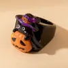 Amazon Transfronterizo Halloween Fantasma Creativo de Resina Calabaza Fantasma Anillo Fantasma Anillo Oscuro Personalizado de Pascua para Mujeres