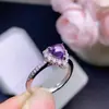 Anillo de Amatista Pura Natural para Mujer, Color Súper Fresco, Piedra Suelta Hidratante Tamaño: 6*6mm Alto Rendimiento S925 Puro
