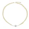 Otoño e Invierno nuevo cadena de clavícula elegante electrochapada en oro real diseño de nicho femenino sentido de diseño collar de espiga de trigo estilo ins collar de perlas