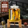 Garrafa de vidro para infusão recipiente doméstico selado pote para vinho medicinal de ginseng tonel de vinho pote para vinho branco com torneira garrafa de vinho especial