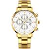 Reloj de cuarzo para hombre con correa de acero redondo de aleación transfronterizo, reloj de negocios para hombre, reloj para hombre, espejo de reloj para hombre, esfera grande al por mayor