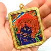 Pinturas de Pedras Preciosas Artesanais de Alta Qualidade, Thangka Zakiram, Grande Tathagata do Sol, Deus Amarelo da Riqueza, Pingentes de Thangka de Face Única Estão Disponíveis em uma Variedade de Opções