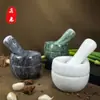 Prensa de ajo de mármol natural, mortero de piedra para uso doméstico, machacador de ajo, picador de ajo, prensa de ajo, recipiente para triturar, mortero de ajo