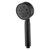 Cabezal de Ducha a Presión Samurai Negro Boquilla de Cinco Velocidades Venta al por Mayor Juego de Ducha Negro Baño del Hogar Cabezal de Ducha de Mano Baño