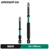 Set de Puntas para Atornillador Eléctrico y Taladro Manual Green Forest Silver Snake Cruz Fuerte Magnético Antideslizante Resistente al Impacto Alta Dureza