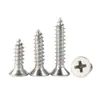 Tornillos Autorroscantes de Acero Inoxidable 304, Tornillos de Cabeza Avellanada Phillips, Tornillos para Madera, Tornillos de Cabeza Plana Extendida 1M2M3M4M5M6