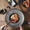 Plato Estilo Japonés Transfronterizo Plato para Espagueti Occidental de 11 Pulgadas Estilo Occidental Espagueti Platos Fríos Plato para Ensalada Sopa Plato para Pasta
