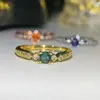 Versa Original Transmissão Ao Vivo Mais Vendido Acessível Luxo Nicho Anel Banhado a Ouro Imitação Pedra Fanta Anel Ajustável Dropshipping