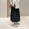 La primavera no se retrasa Nuevo Otoño/Invierno Temperamento Retro Falda Suave de Capullo Holgada Adelgazante Moda Falda Midi con Caída para Mujer