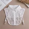 Outono e Inverno Novo Temperamento Gola Lapela Padrão de Gancho Cor Sólida Gola Falsa Meia Camisa de Chiffon Gola de Renda Fabricante Transfronteiriço Atacado
