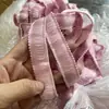 Renda com franjas de fio de algodão, borlas, fio de poliéster espesso, base de algodão, borda, cores fluorescentes, decoração colorida