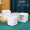 Taza de vela de cerámica cuadrada estilo europeo Creativo frasco de vela de aromaterapia cuadrado con regalo hecho a mano Portavelas recipiente de vela de cerámica