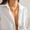 Joyería Transfronteriza Europea y Americana, Cadena de Cuentas Retro, Collar de Cuentas, Collar Largo de Nicho Simple con Borla de Perlas de Imitación