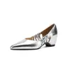 Zapatos de cuña estilo francés para mujer, nuevos zapatos de moda 2026, zapatos Mary Jane poco profundos de punta, sandalias con corte lateral, zapatos de exportación