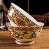 Cuenco de Cerámica de Xizang con Ocho Tesoros, Cuenco para Mesa de Restaurante, Cuenco Auspicioso de Ofrenda Estilo Xizang Ocho Estilos Étnicos, Taza de Té, Cuenco de Arroz con Té de Mantequilla