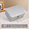 Caixa de Ferro Retangular com Tampa Flip-Top, Caixa de Armazenamento para Documentos, Caixa de Armazenamento para Cosméticos, Caixa Surpresa de Brinquedos Infantis, Caixa de Armazenamento para Mesa