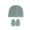 Comercio Exterior Más Vendido Gorro de Punto Acanalado de Color Sólido para Bebé con Dobladillo Gorro de Poner Juego de Manoplas Anti-Rayaduras Gorro Lindo para Bebé Recién Nacido