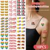10 Folhas Tema Patriótico Eu Amo a China Decoração de Festival Tatuagens Adesivas Jogos de Braço Atividades de Festa Bastões Coloridos para o Rosto