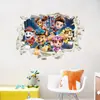 Pegatinas de Pared Transfronterizas del Equipo de Paw Patrol para Decoración de Habitación Infantil, Pegatinas de Perros de Dibujos Animados Anime, Calcomanías Autoadhesivas de PVC