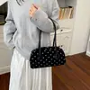 Bolsa Boston de bolinhas estilo coreano para mulheres, bolsa de ombro fresca e simples, bolsa de ombro versátil e fashion para o dia a dia vintage