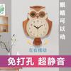Reloj de pared con columpio creativo para niños, reloj para niños, reloj parpadeante de dibujos animados, reloj silencioso sin perforaciones, comercio exterior