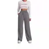 2026 Pantalones Largos Deportivos de Pierna Recta de Cintura Alta de Pierna Ancha Casuales con Cordón Pantalones de Chándal Moda Femenina Tendencia