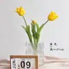 Flores Artificiales Tulipán Ave Fénix de 3 Cabezas Ramo Goma Suave Simulación Decoración del Hogar Estilo Ins Flor Portátil Accesorio para Fotografía