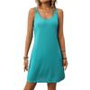 Amazon 2025 Europa y Estados Unidos comercio exterior transfronterizo verano nuevo color sólido cuello redondo tirantes suelto sin mangas vestido mujeres