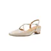 Sandalias de Verano 2026 de Tacón Medio de Piel de Vaca con Tira Cruzada y Punta Cerrada para Mujer, Suela Suave, Transpirables, Vintage, Talla Grande, Hebilla Única