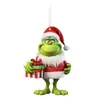 Decoraciones Navideñas Grinch Transfronterizas Modelo Nuevo Árbol de Navidad Acrílico Plano Verde Peluche Adornos Colgantes